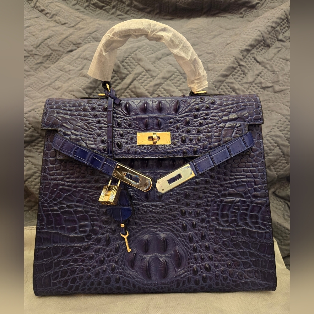 NEW Lisa Robertson Leather Monaco Purse Sapphire Blue